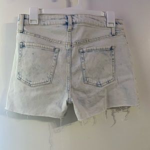 White washed distressed blue Jean shorts